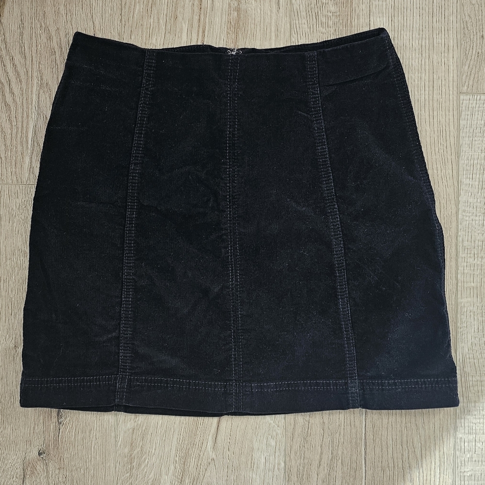 Free People Black Corduroy Mini Skirt Size 6